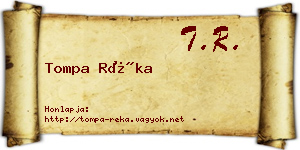 Tompa Réka névjegykártya